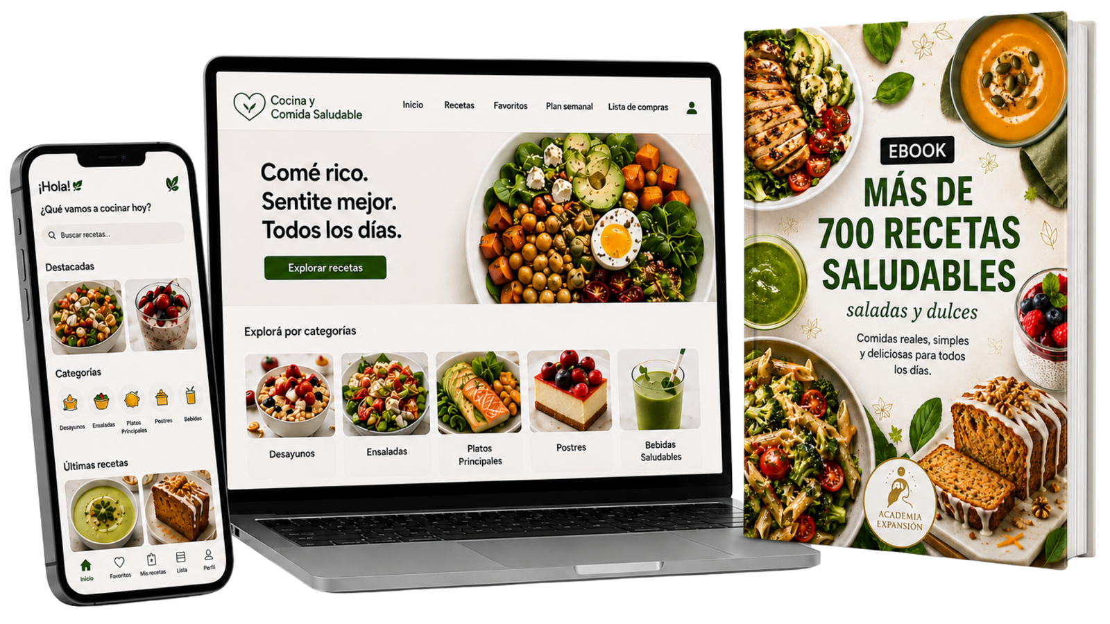 Comé Rico Sin Culpa: app y ebook con más de 700 recetas